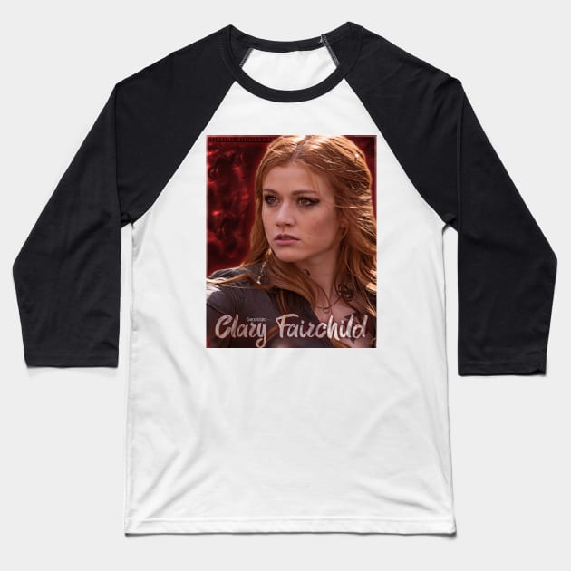 Shadowhunters Clary Fairchild - Red Smoke Baseball T-Shirt by vickytoriaq